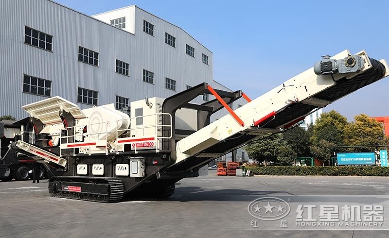 履帶移動(dòng)式小型石頭破碎機(jī)，環(huán)保安全